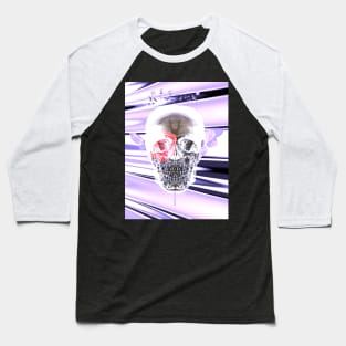 3D Skull with Red Roses - Aesthetics Baseball T-Shirt